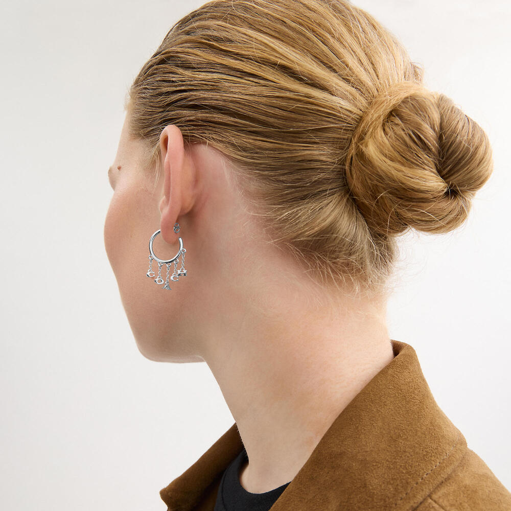 Coach Charm Hoop Earrings - Picture 3 of 4